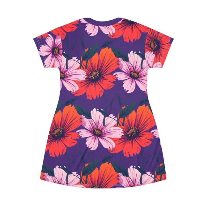 Ocean State Styles Floral Patterned T Shirt Dress Womens