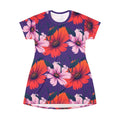 Ocean State Styles Floral Patterned T Shirt Dress Womens