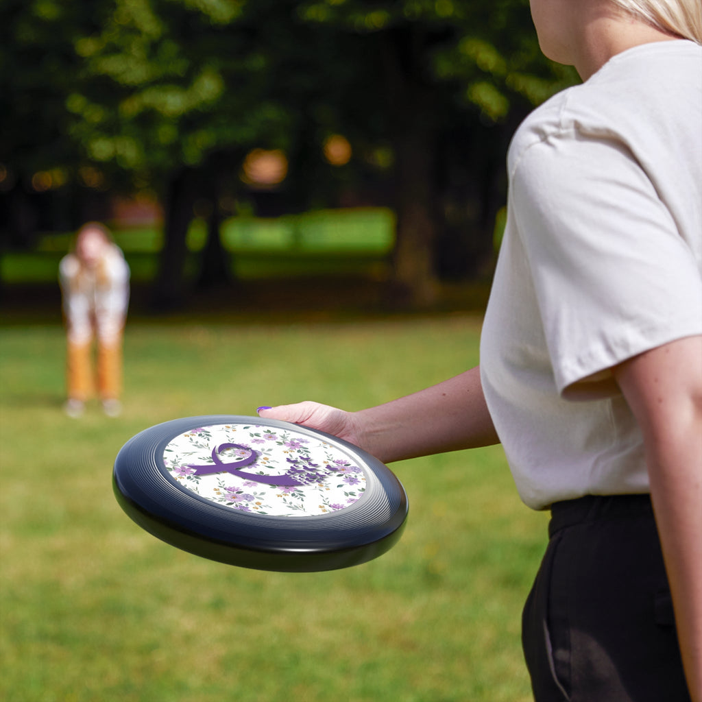 Purple Floral Ribbon Flying Disc | Outdoor Fun & Awareness