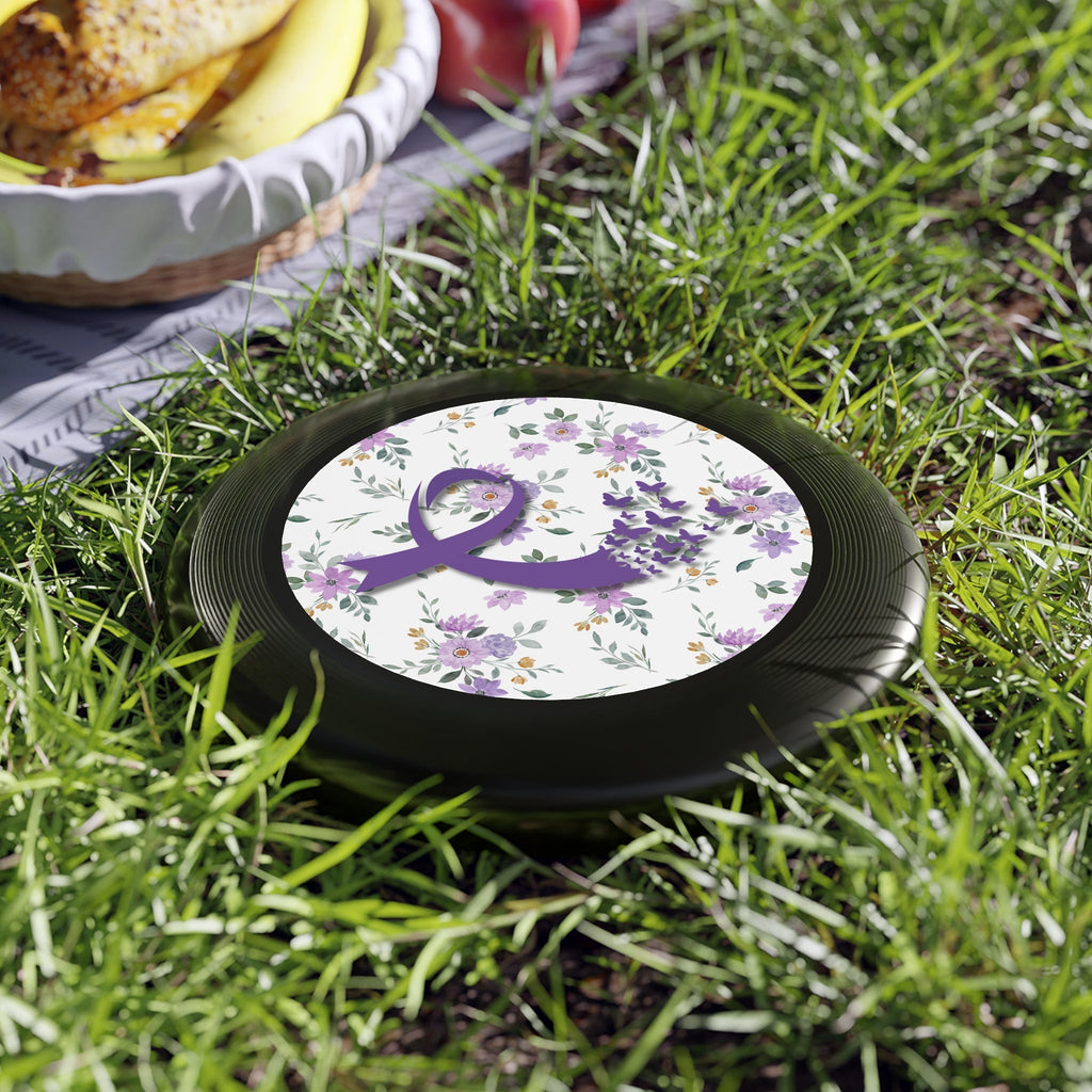 Purple Floral Ribbon Flying Disc | Outdoor Fun & Awareness