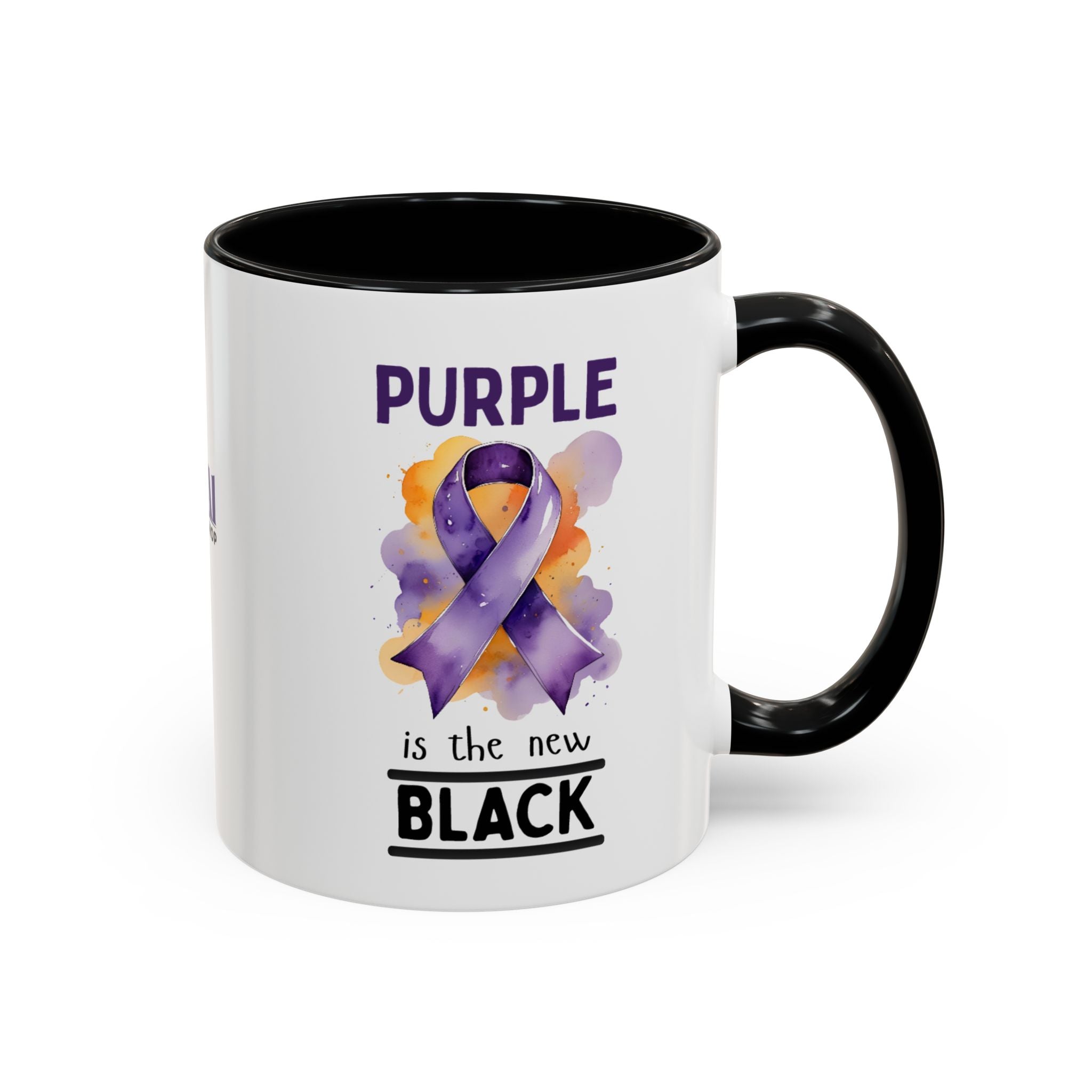 Purple Ribbon Accent Coffee Mug