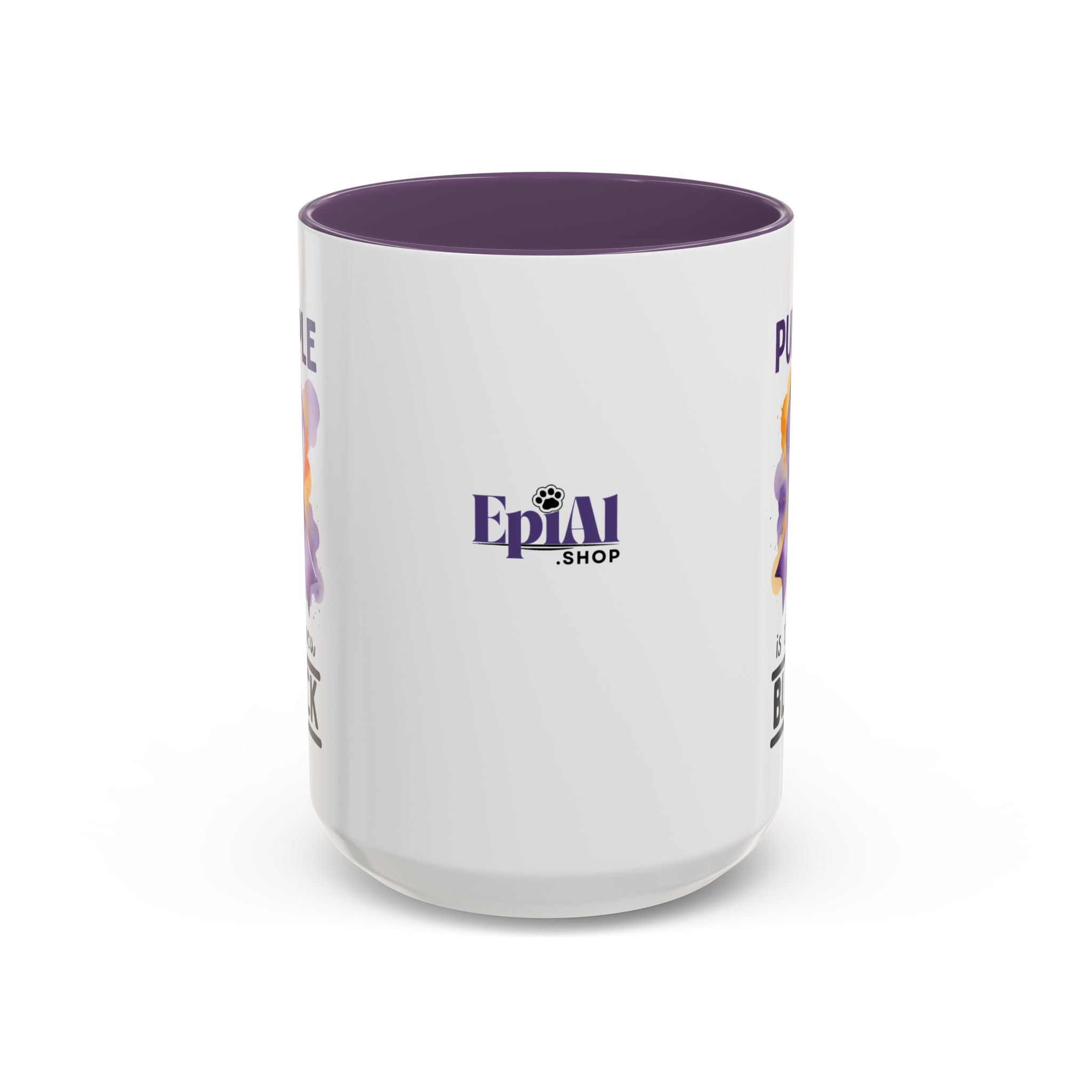 Purple Ribbon Accent Coffee Mug