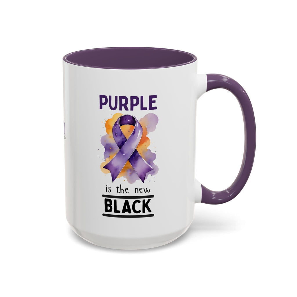 Purple Ribbon Accent Coffee Mug