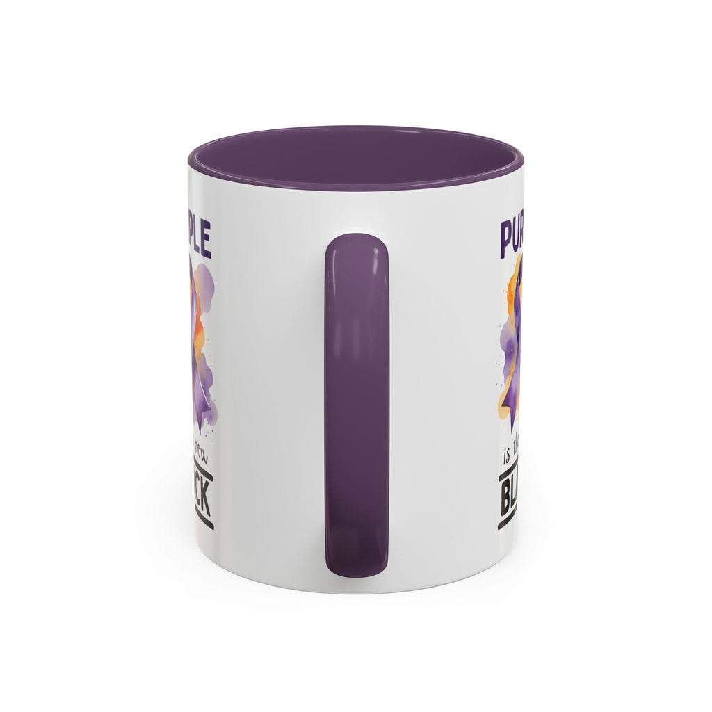 Purple Ribbon Accent Coffee Mug