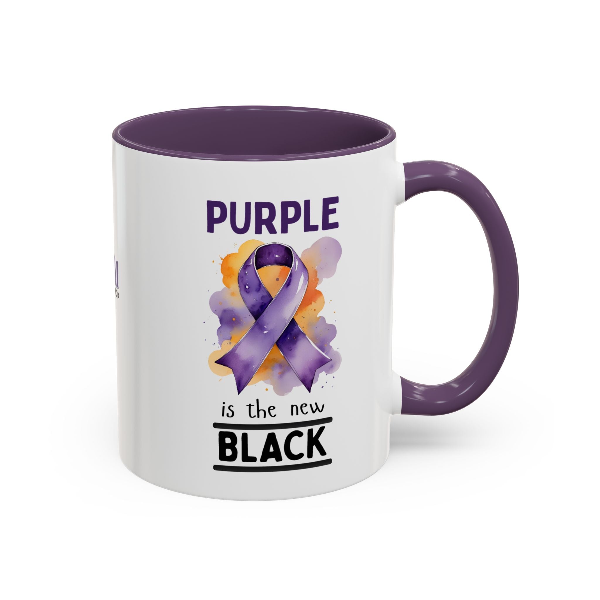 Purple Ribbon Accent Coffee Mug