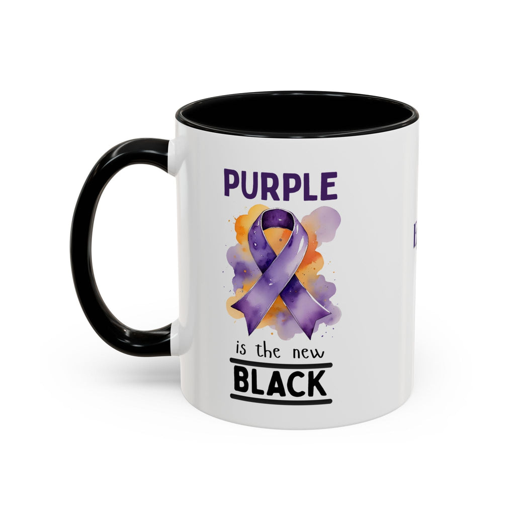 Purple Ribbon Accent Coffee Mug