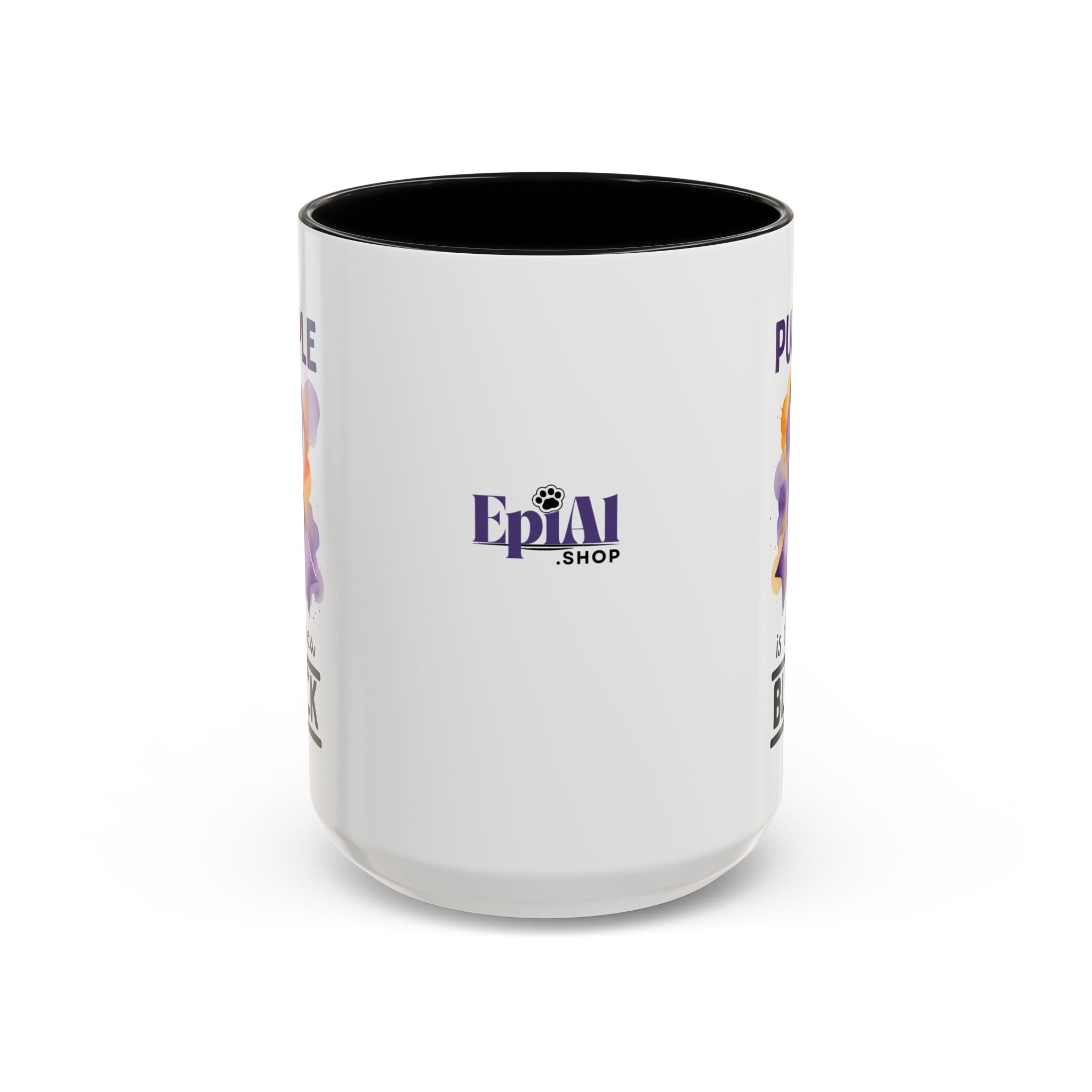 Purple Ribbon Accent Coffee Mug