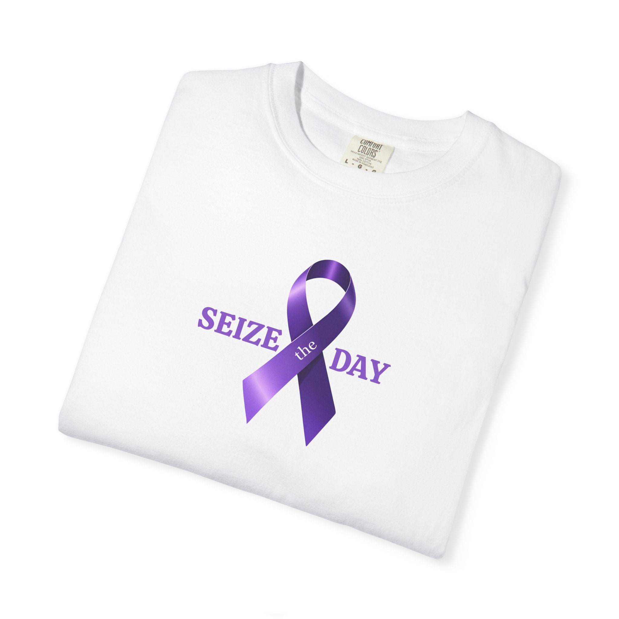 Purple Ribbon Seize the Day Tee for Epilepsy Awareness