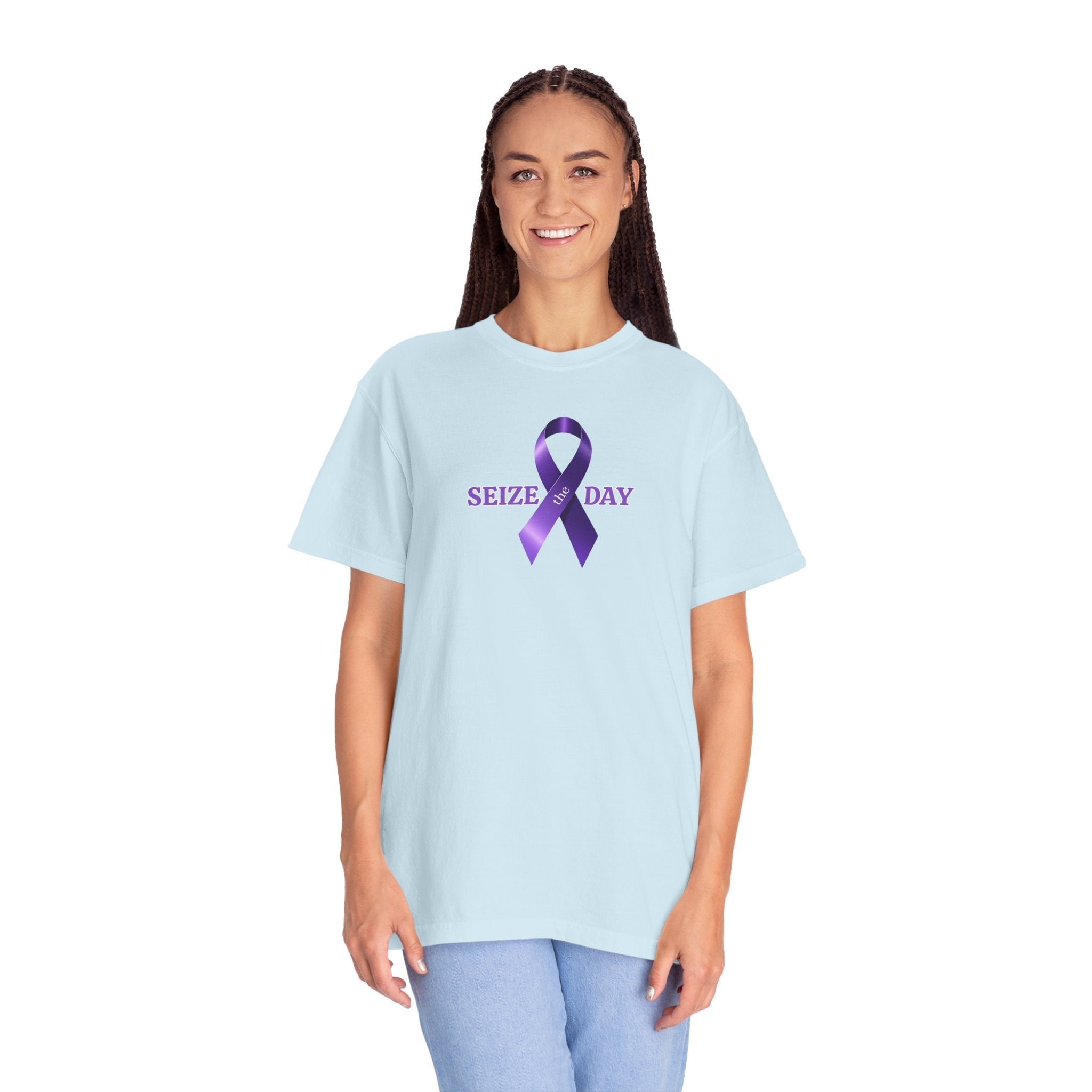 Purple Ribbon Seize the Day Tee for Epilepsy Awareness