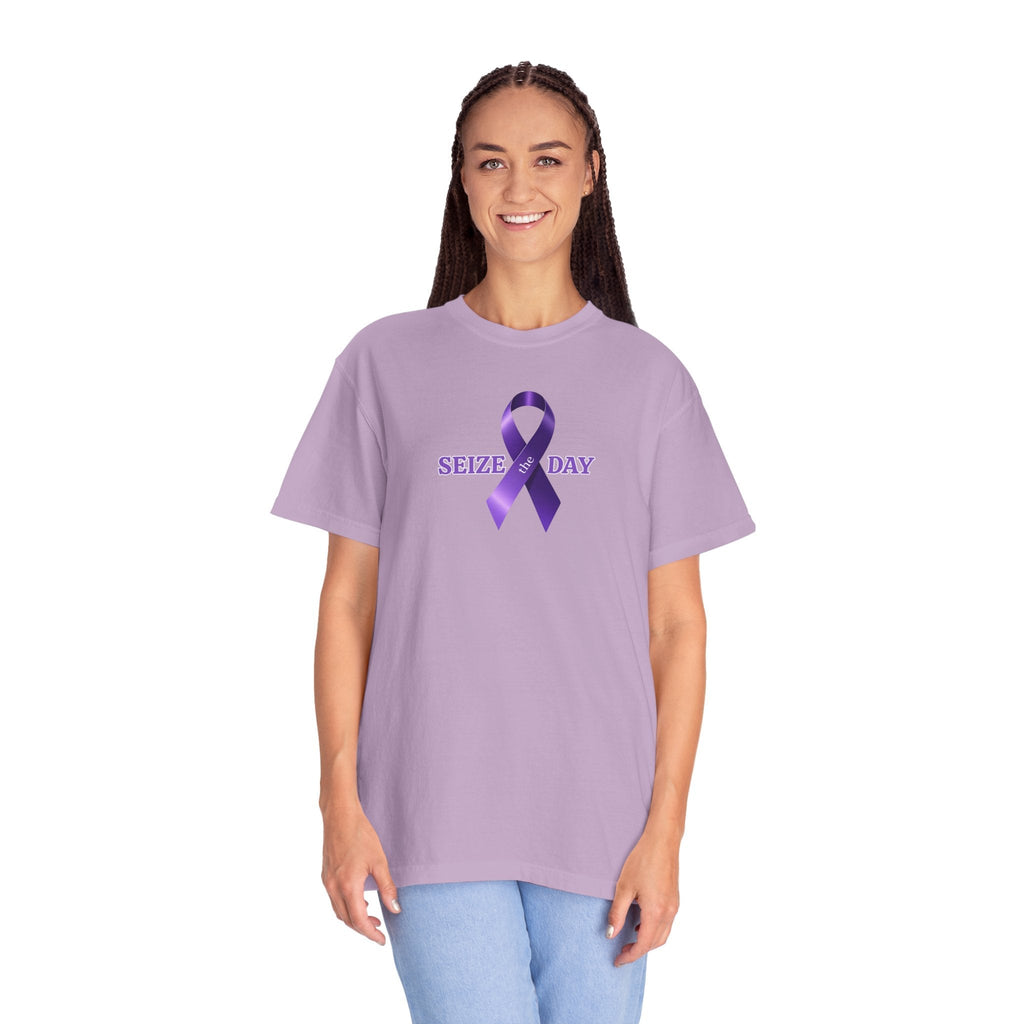 Purple Ribbon Seize the Day Tee for Epilepsy Awareness
