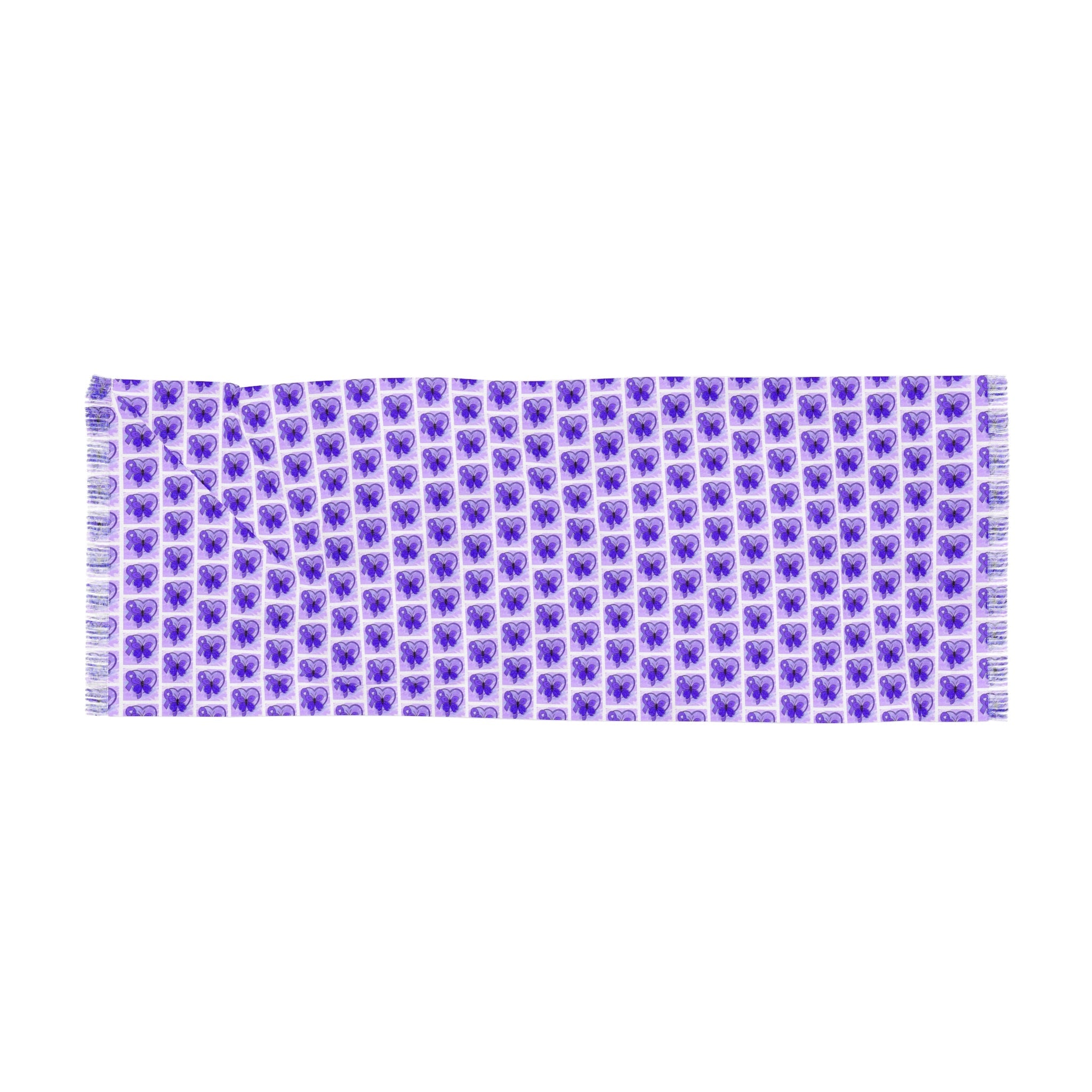 Purple Ribbon Butterfly Epilepsy Awareness Light Scarf