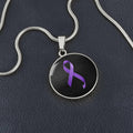 Purple Ribbon Necklace