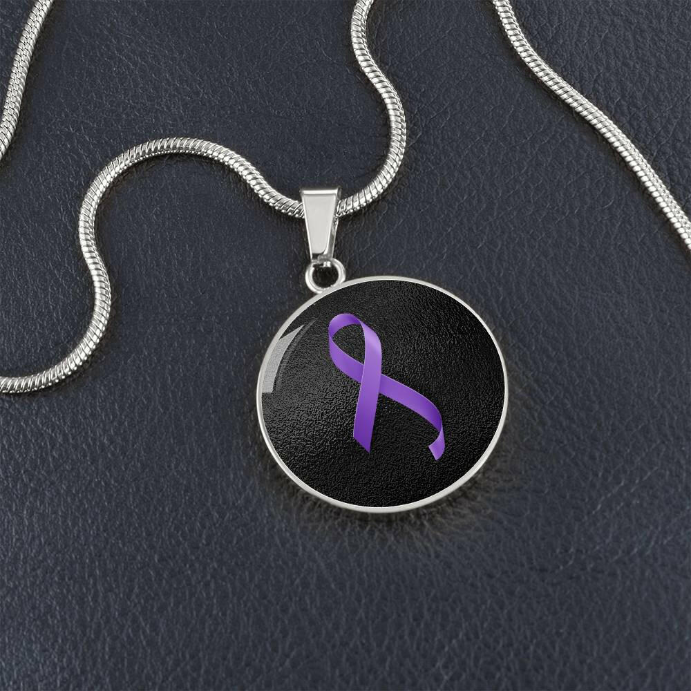 Purple Ribbon Necklace
