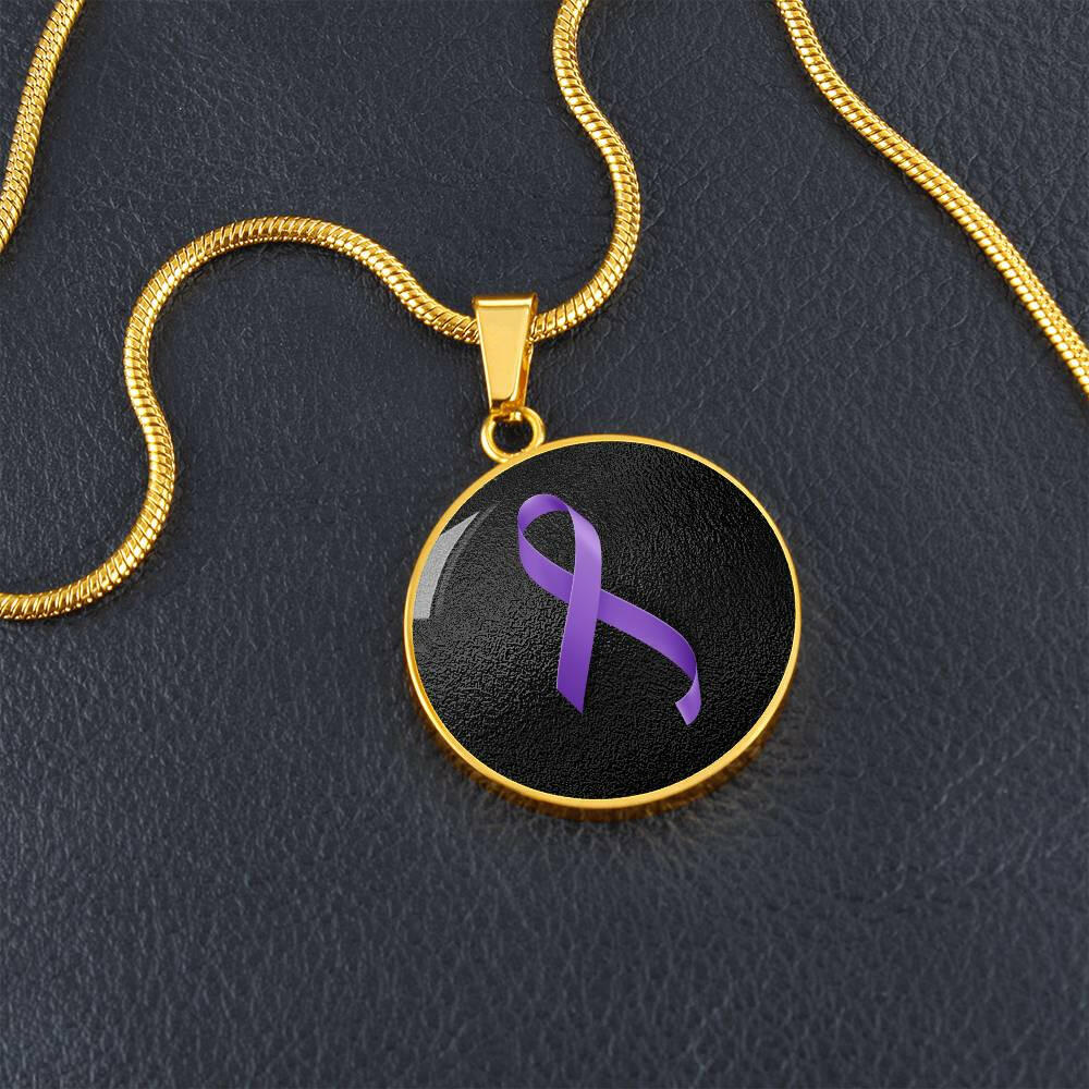 Purple Ribbon Necklace