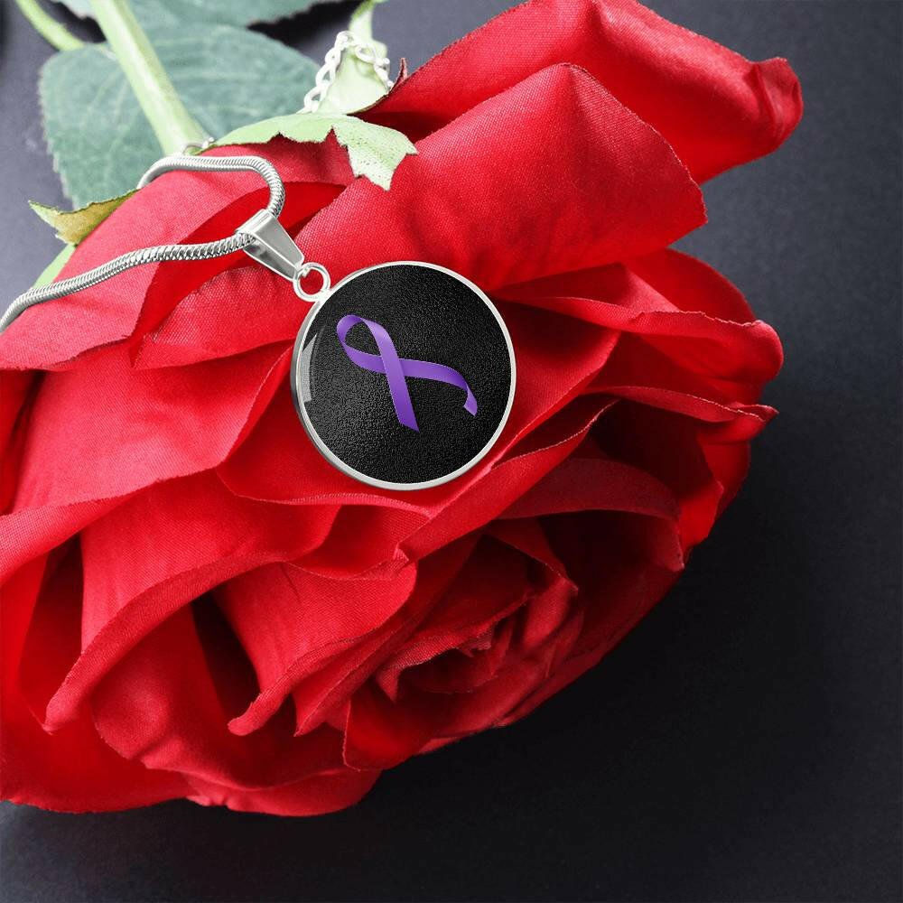 Purple Ribbon Necklace
