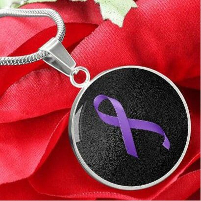 Purple Ribbon Necklace