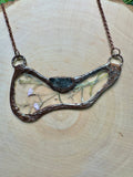 Quartz Diamond and Dried Flower Necklace