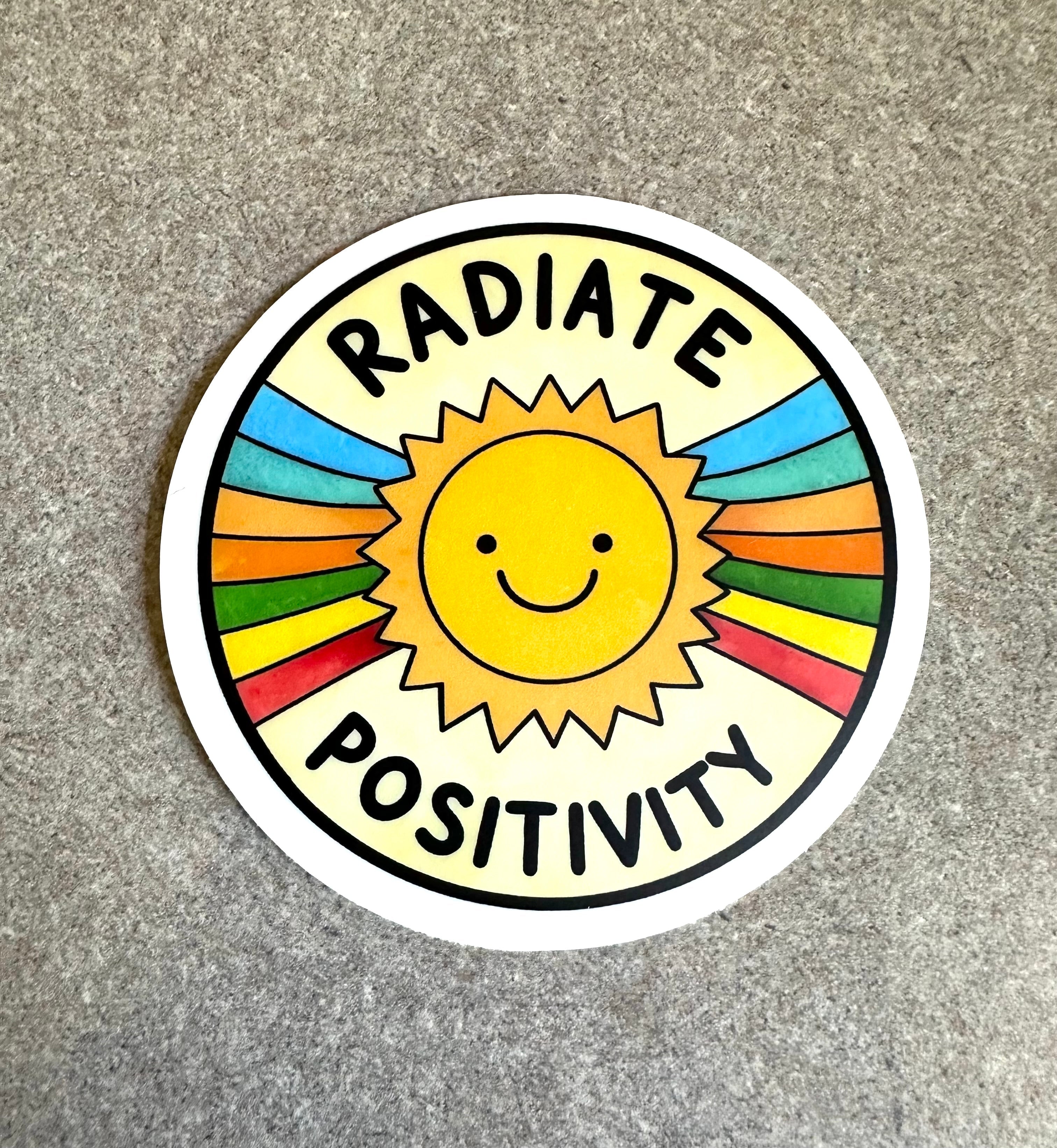 Radiate Positivity Vinyl Sticker, 3” x 3”