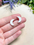 Resin Moon Stud Earrings
