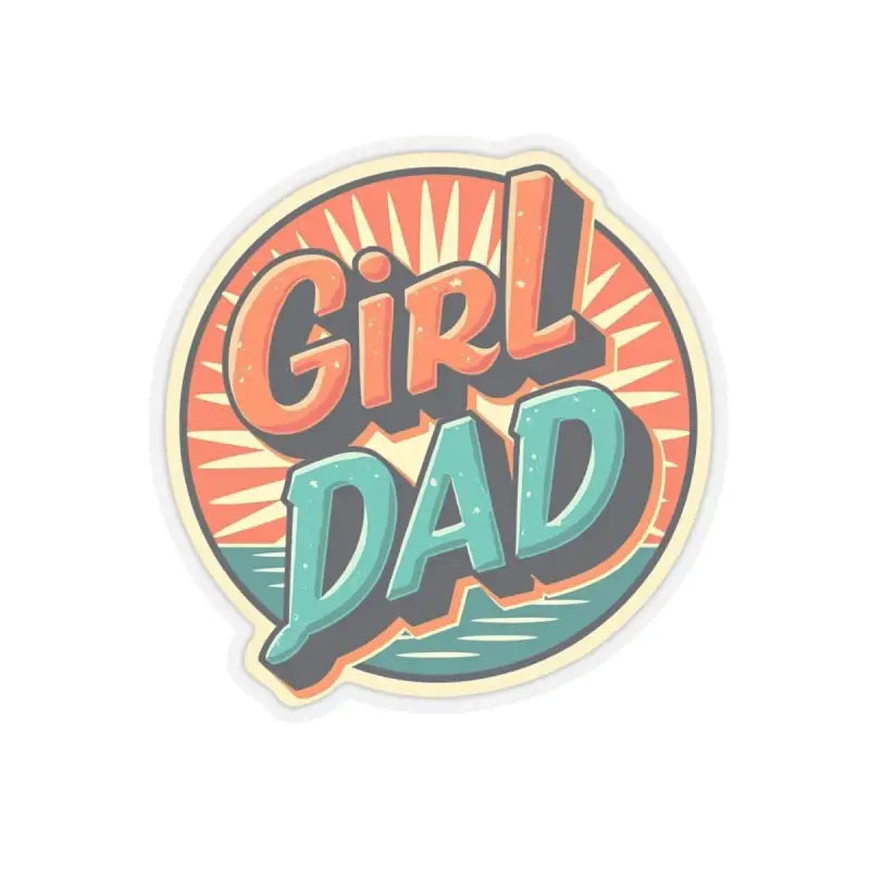 Ocean State Styles Sticker Retro Girl Dad Sunburst Design
