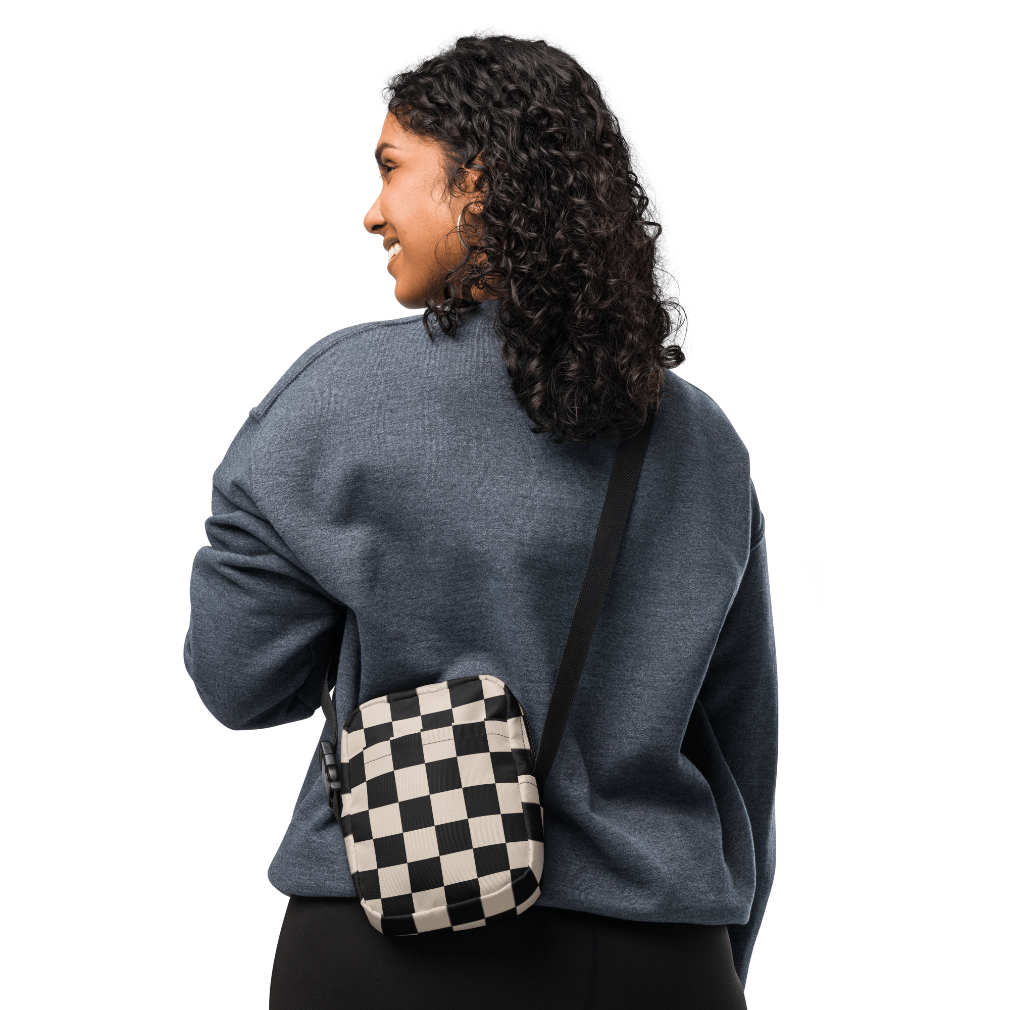Retro Revival Checkerboard Crossbody Bag