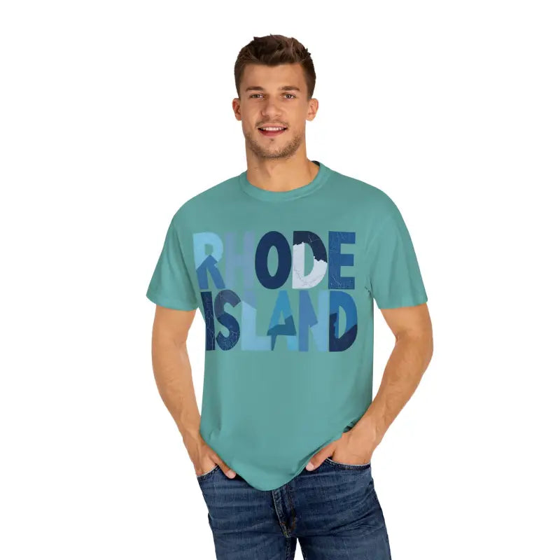 Ocean State Styles Rhode Island Unisex Garment Dyed T Shirt