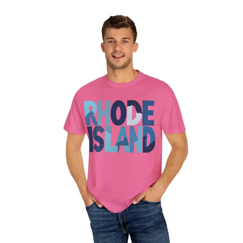 Ocean State Styles Rhode Island Unisex Garment Dyed T Shirt