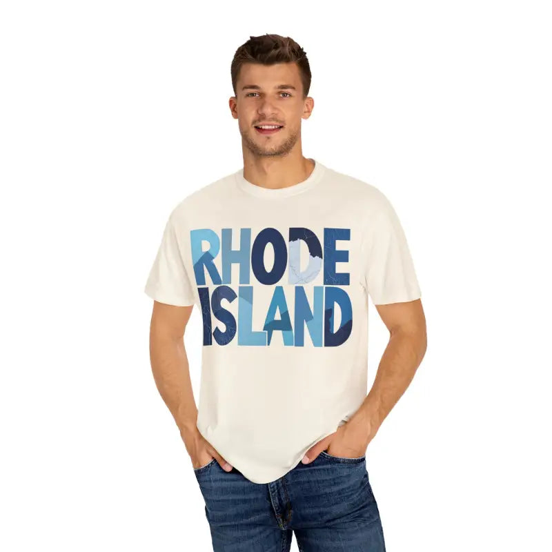 Ocean State Styles Rhode Island Unisex Garment Dyed T Shirt