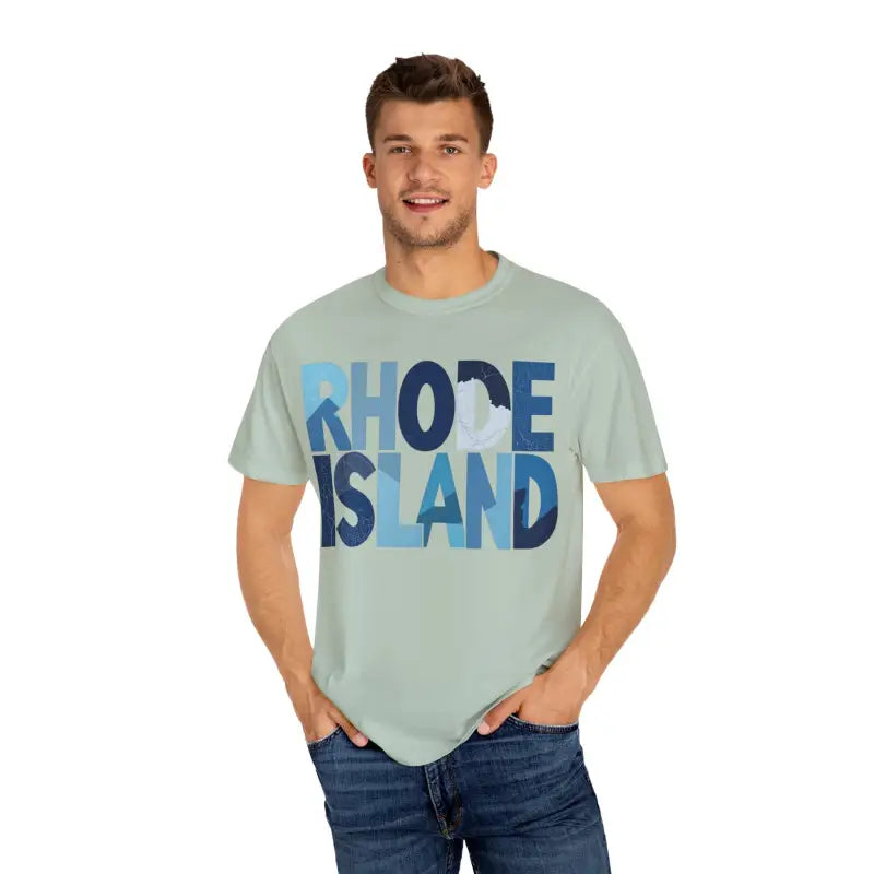 Ocean State Styles Rhode Island Unisex Garment Dyed T Shirt