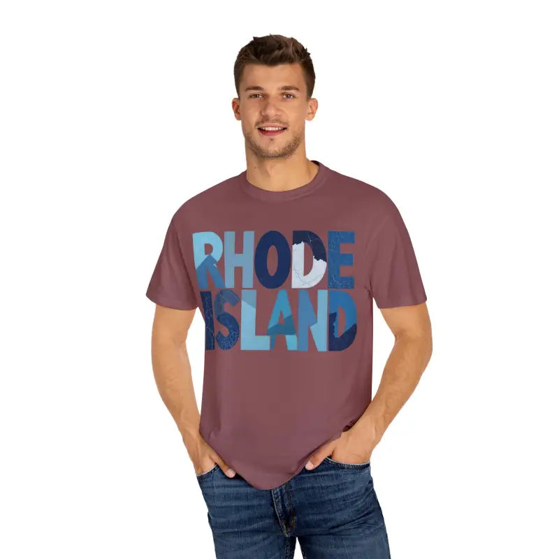 Ocean State Styles Rhode Island Unisex Garment Dyed T Shirt