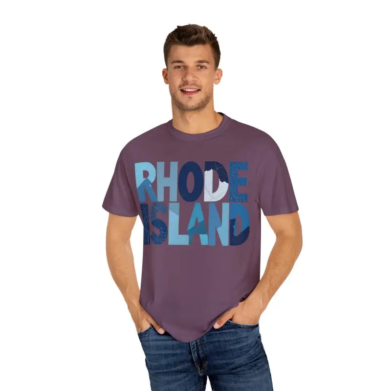 Ocean State Styles Rhode Island Unisex Garment Dyed T Shirt