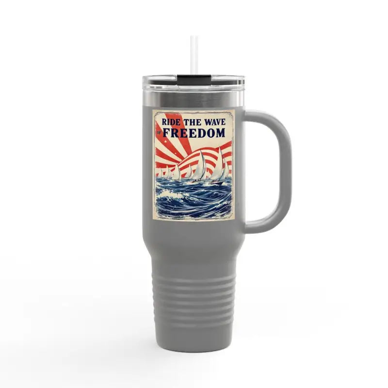 Ocean State Styles Travel Mug Ride The Wave Of Freedom 40oz