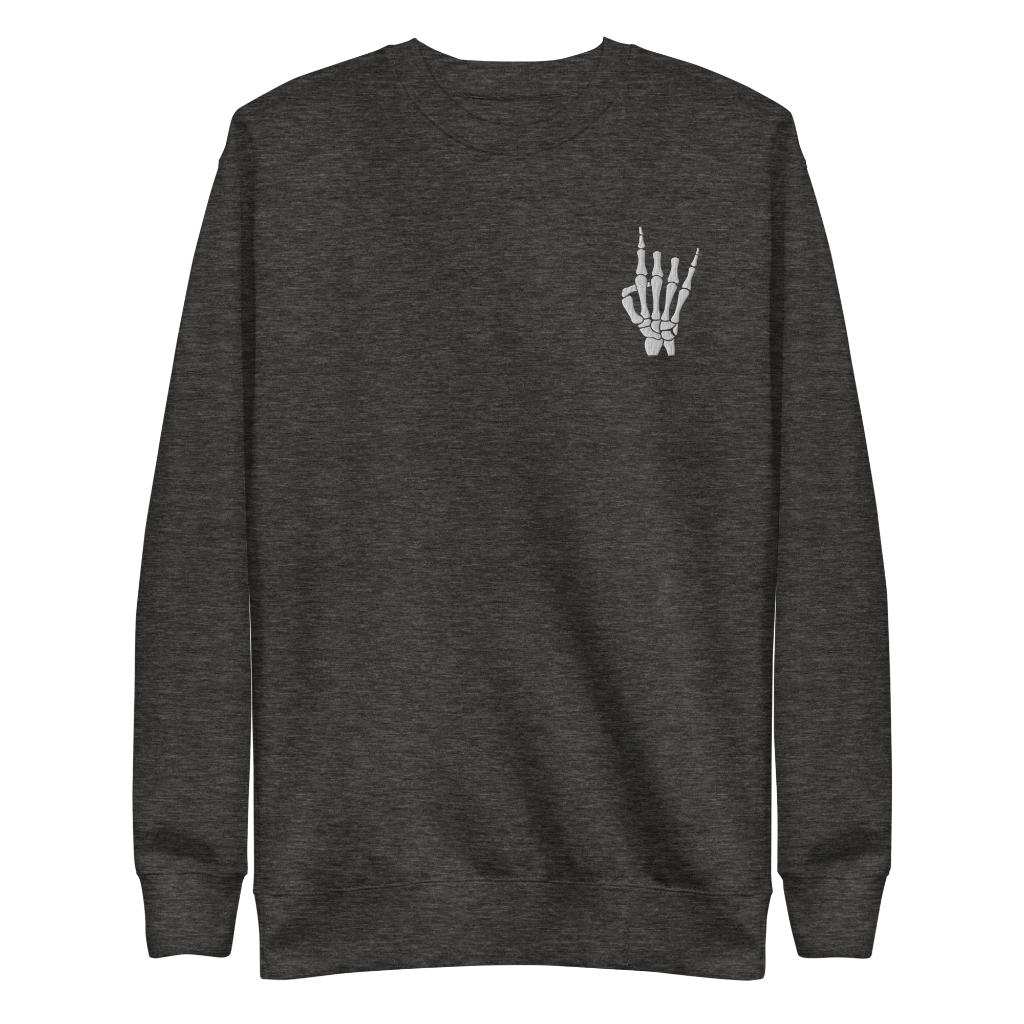 Rock On Skeleton Embroidered Sweatshirt