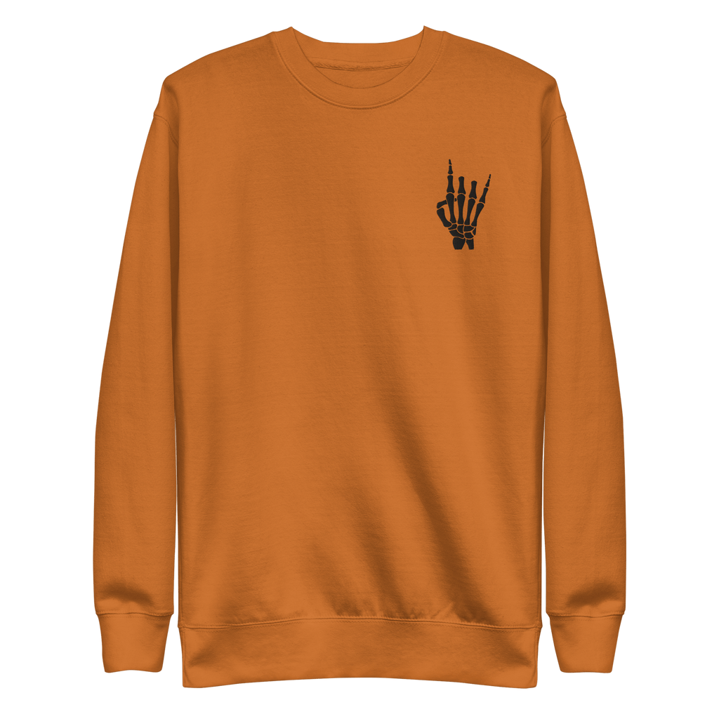 Rock On Skeleton Embroidered Sweatshirt
