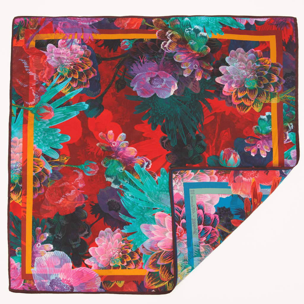 Rosebud | 18" Mulberry Silk Furoshiki Wrap by Adam Klassen