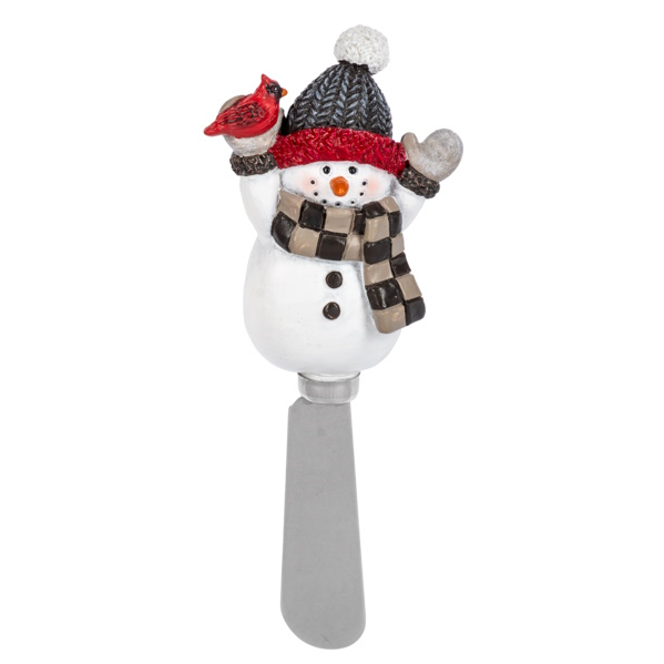 Snowman Spreader -  Wreath With Grey Hat
