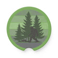 Sasquatch & Cat Car Coaster – Bigfoot Forest Cup Holder Coaster