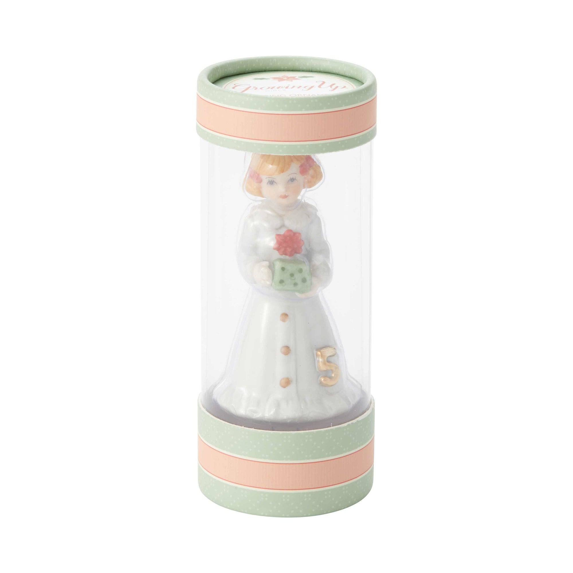 Growing Up Girl Ornament - Blonde Age 5