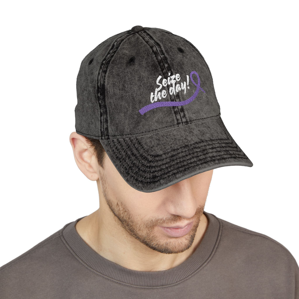 Seize the Day Vintage-Style Embroidered Cap