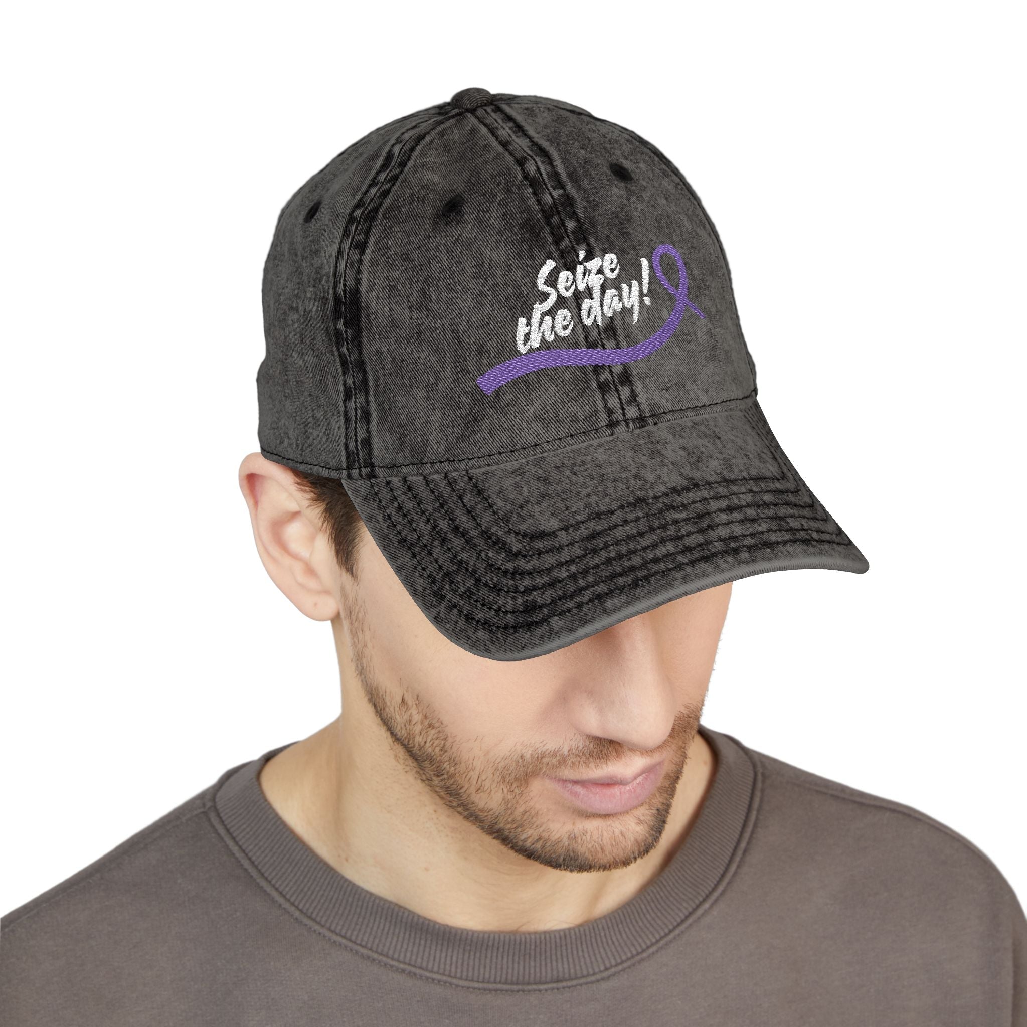 Seize the Day Vintage-Style Embroidered Cap