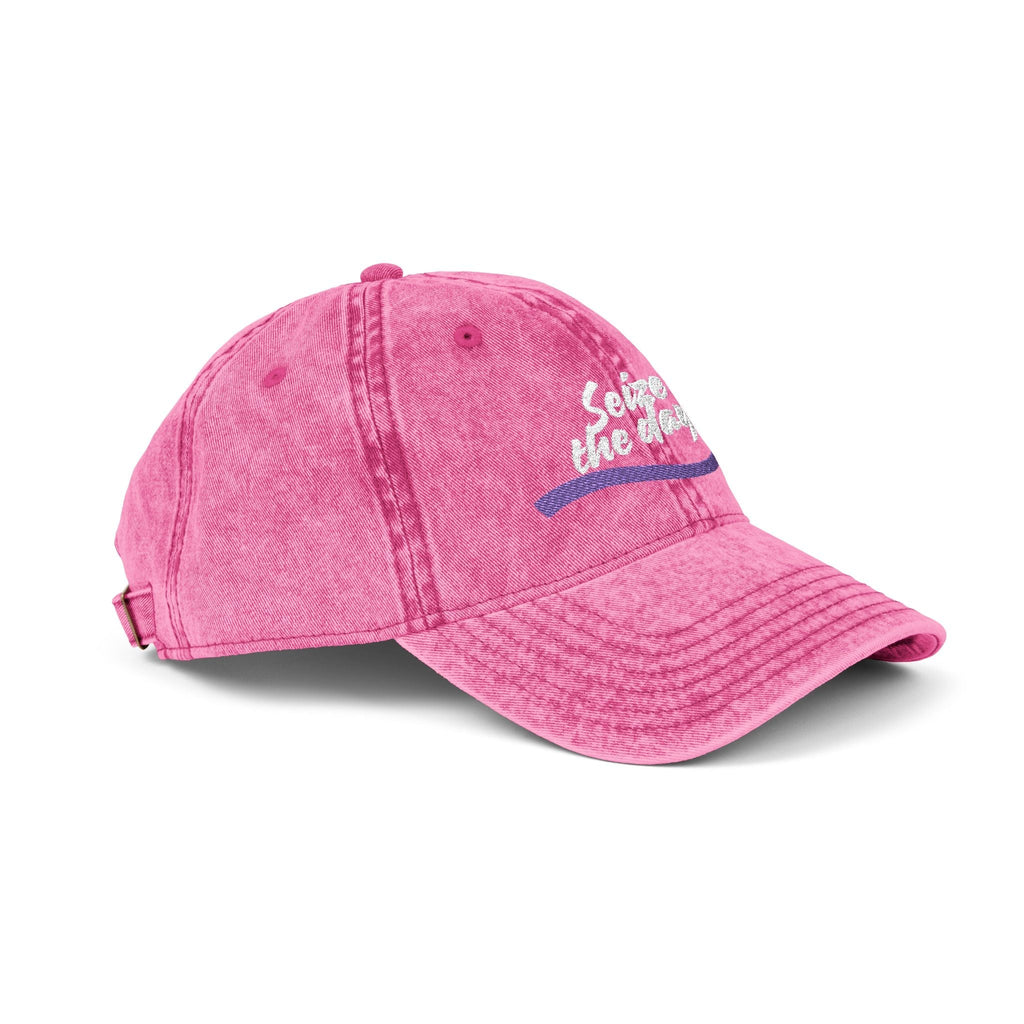 Seize the Day Vintage-Style Embroidered Cap