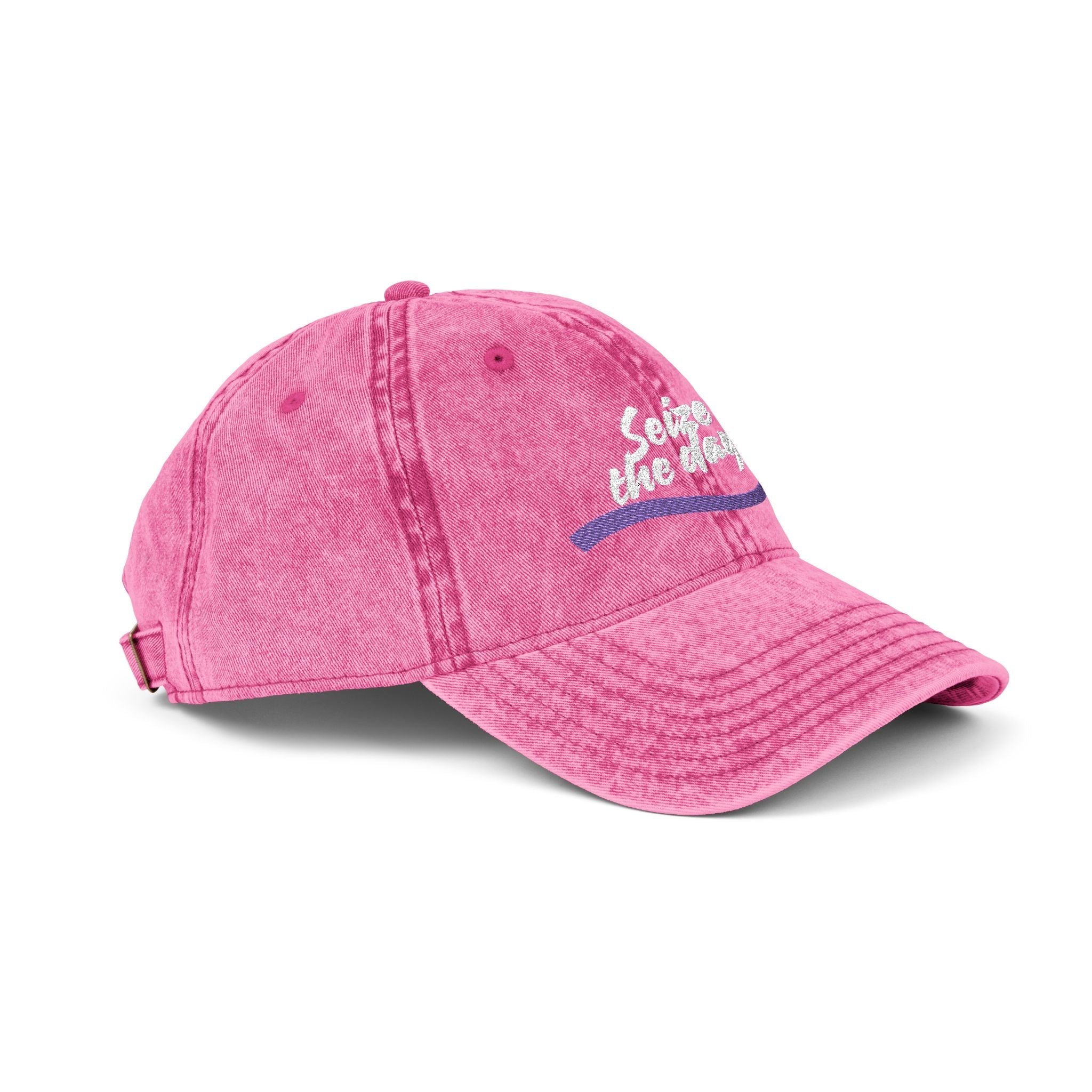 Seize the Day Vintage-Style Embroidered Cap