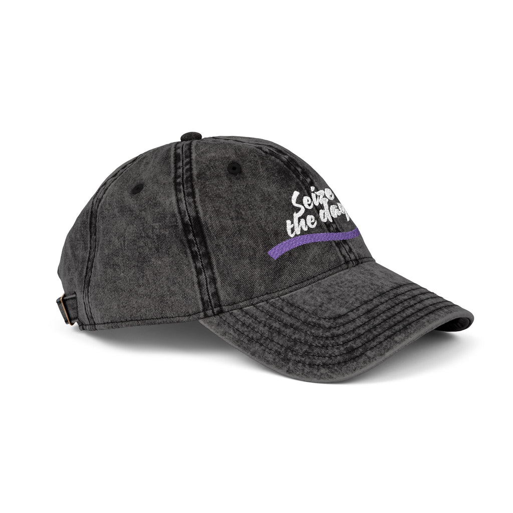 Seize the Day Vintage-Style Embroidered Cap