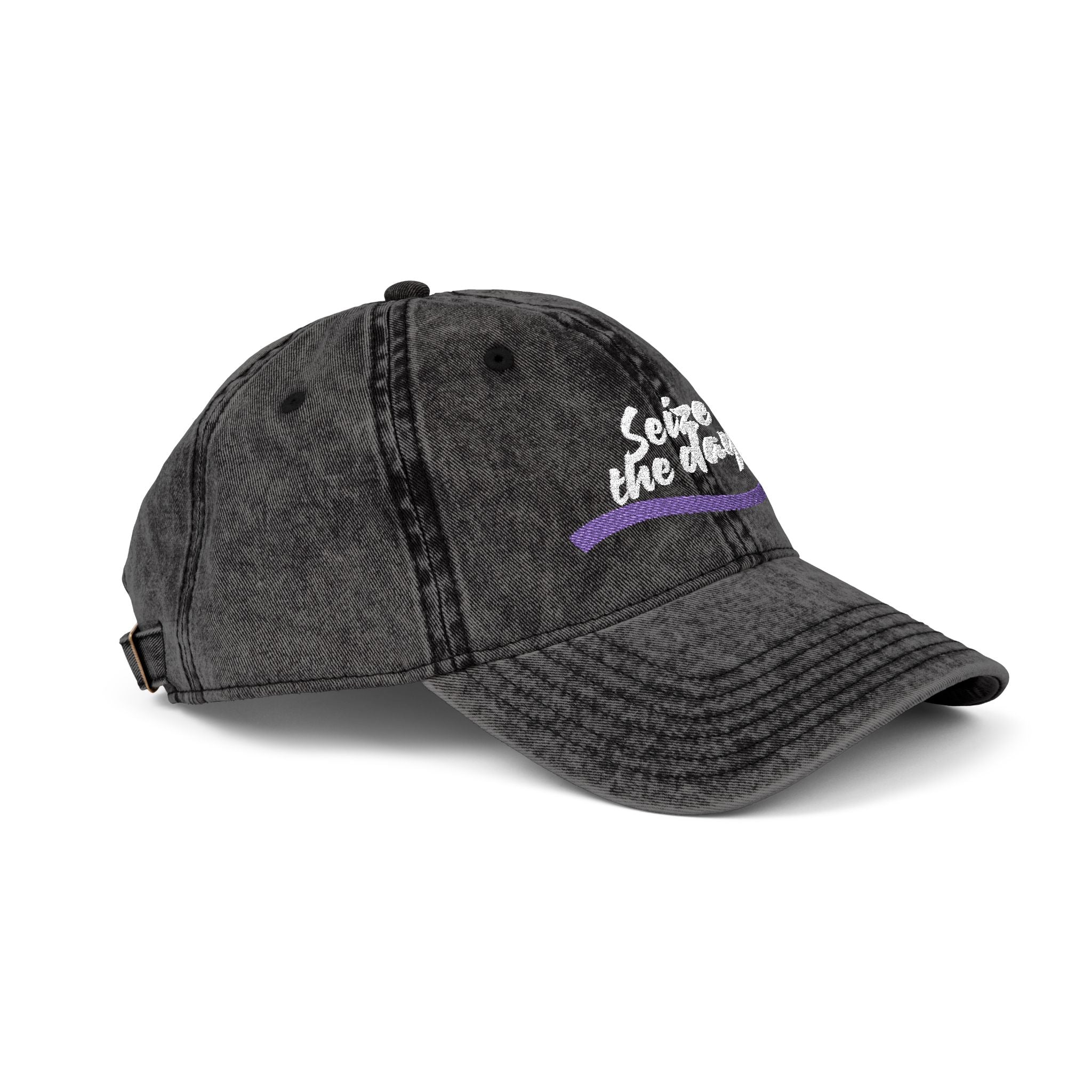 Seize the Day Vintage-Style Embroidered Cap