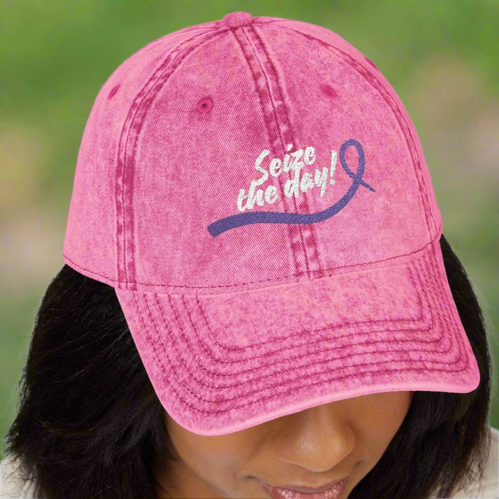 Seize the Day Vintage-Style Embroidered Cap