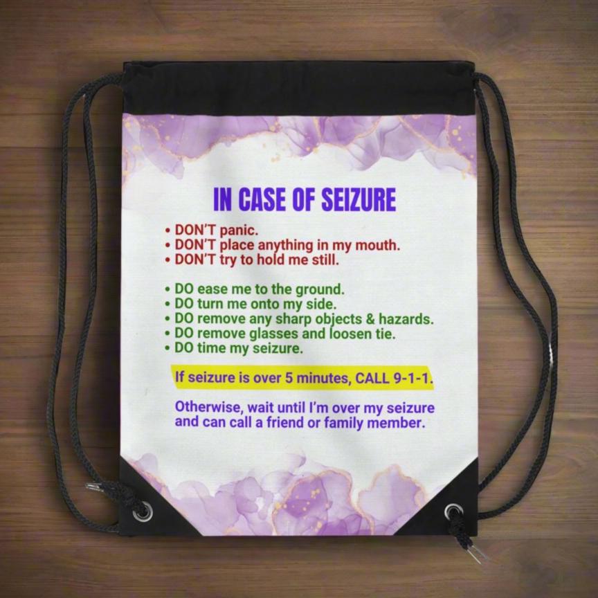 Seizure First Aid Drawstring Bag