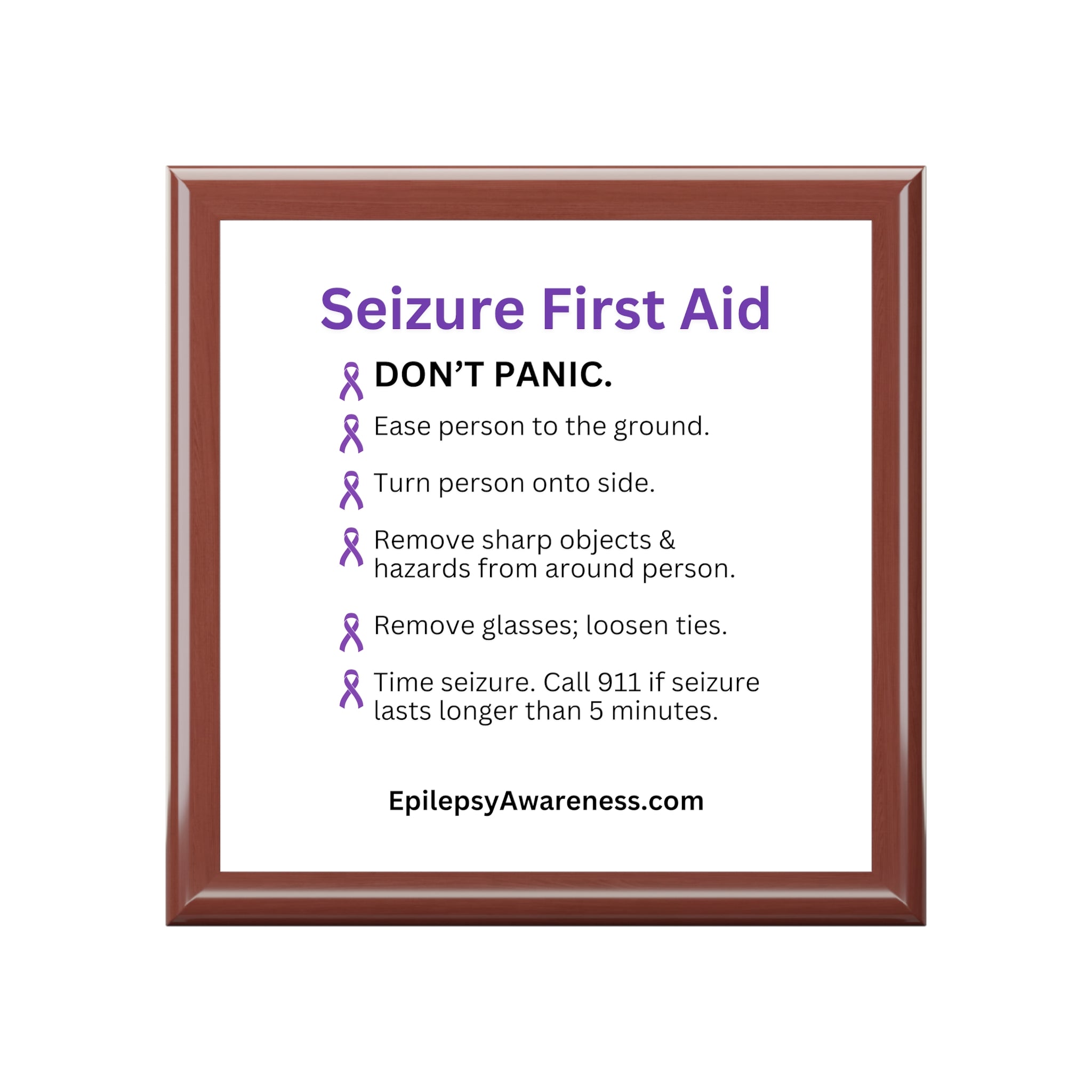 Seizure First Aid Jewelry Box – Epilepsy Awareness Keepsake Box