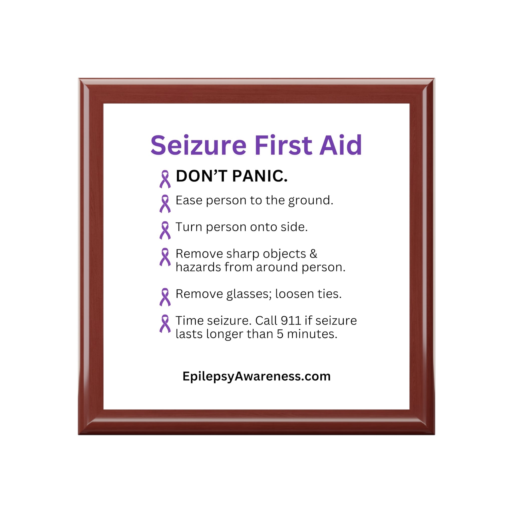 Seizure First Aid Jewelry Box – Epilepsy Awareness Keepsake Box