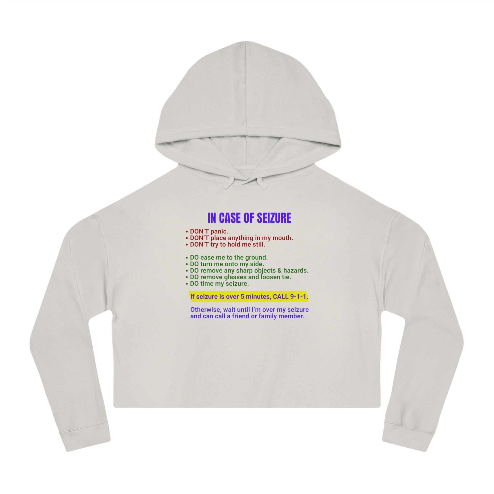 Seizure First Aid Women’s Cropped Hooded Sweatshirt