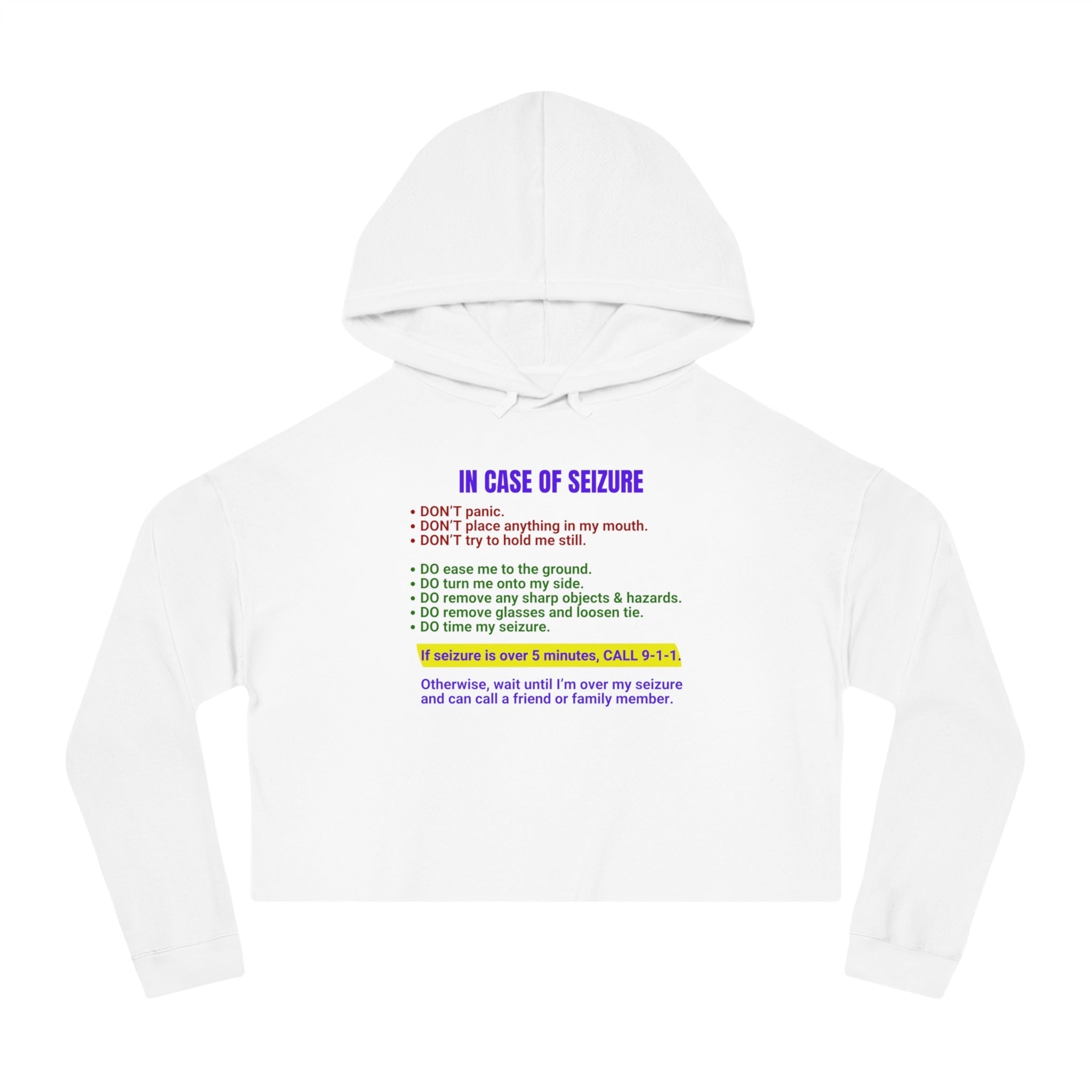 Seizure First Aid Women’s Cropped Hooded Sweatshirt